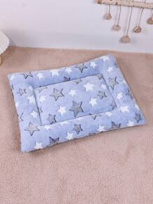 1 件印花法蘭絨寵物墊,加厚黑色不織布底,適合中小型貓狗、寵物床 - 彩色 - 查看 4