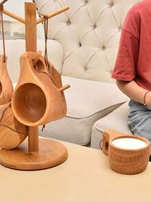 1 件裝 200 毫升橡膠木龜殼圖案象鼻杯 - 棕色 - 查看 4