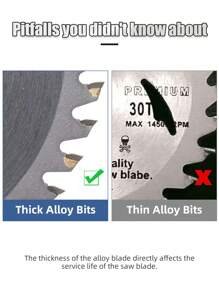 2pcs Alloy Circular Saw Blade For Wood Cutting, Double-Side Woodworking Saw Blade, 4 Inch Wood Cutting Disc, Multi-Purpose Angle Grinder Electric Tool - Silver - View 4