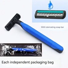 5 件裝男士和女士手動剃須刀。非常適合腿部毛髮、腋毛和其他身體毛髮去除。飯店、浴室等拋棄式刮鬍刀 - 藍色5個裝 - 查看 3