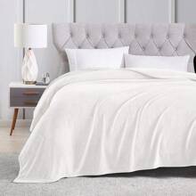 1 件心型兔子印花法蘭絨毯子,柔軟溫暖的羊毛毯,適合沙發、臥室、居家、床上；情人節和新年禮物的完美選擇 - 黃色 - 查看 7