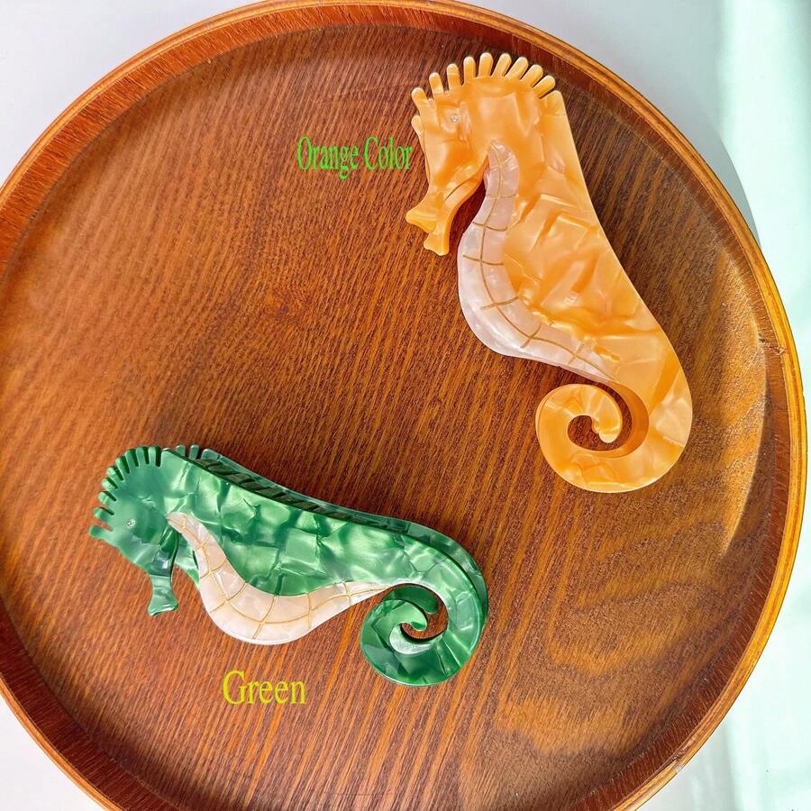 1 件裝可愛海洋動物爪髮夾,由醋酸材料製成,採用獨特的海洋動物風格設計,非常適合女孩日常、派對、戶外休閒髮型,也是可愛的禮物選擇 - 彩色 - 查看 1