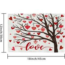 2 件組情人節裝飾餐墊,帶婚禮和愛情樹印花,亞麻桌墊,12*18 英寸 - 愛心樹 - 查看 2