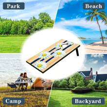 Cornhole Set, Regulation Size Cornhole Boards With 8 All-Weather Bean Bags And Carrying Bag, 4 Ft X 2 Ft Corn Hole Outdoor Game Toss Board For Outdoors(Style 079) - 黑色 - 查看 6