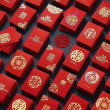 50pcs Mini Red Envelopes, Suitable For Weddings And New Year Celebrations, Ideal For Gift Giving And Decoration - 5 Designs Of Valentine'S Day/Birthday/Wedding Celebration Red Packets - Hot Pink - View 6