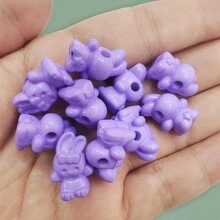 10入組卡通可愛的立體兔子豆珠,diy珠寶配件,13*19mm亞克力動物掛墜,製作手鍊 - 約13*19mm/10個 - 查看 7