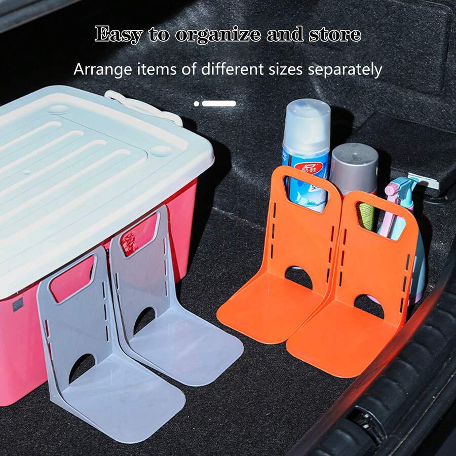 1入車用固定支撐架,行李廂收納箱固定板,自黏式防滑防傾斜固定板,直角防傾斜保護板 - 灰色 - 查看 1