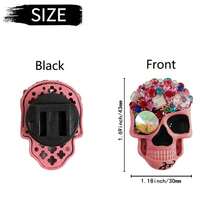1入組多彩鑲嵌復古骷髏頭汽車香水與芳香療法夾式空氣清新劑擴散器和免費香氛片 - 粉色 - 查看 4