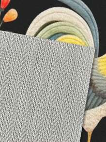 1pc Floral Rooster Printed Kitchen Mat, Beautiful Polyester Rectangular Kitchen Rug Suitable For Home Use - Black - View 4