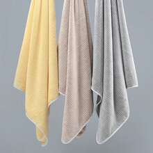 1條珊瑚絨家用毛巾,超細纖維,不掉絮,雙面珊瑚絨面布,用於吹髮和沐浴 - 米色 - 查看 1