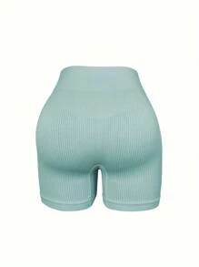 3件套女士无缝高腰高弹瑜伽短裤塑身短裤氨纶短裤弹力短裤女士平角短裤夏季运动 - 群青藍 - 查看 7