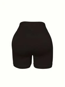 3件套女士无缝高腰高弹瑜伽短裤塑身短裤氨纶短裤弹力短裤女士平角短裤夏季运动 - 群青藍 - 查看 6