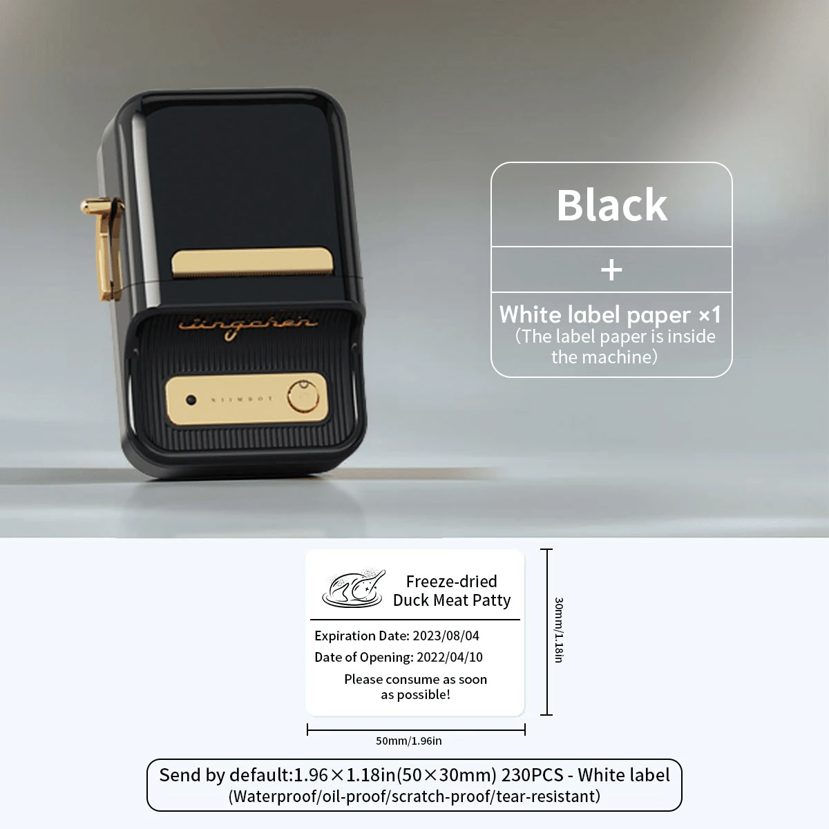 Niimbot B21 標籤製造機,熱敏標籤打印機,便攜式無墨標籤製造商適用於家庭/辦公室/商用,附贈1包50x30mm白色標籤,與ios和android兼容