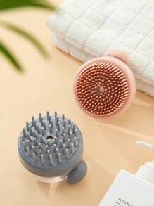 1 件矽膠頭皮按摩器洗髮刷軟毛沐浴刷液體分配器 - 彩色 - 查看 2