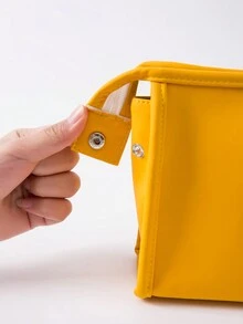 明亮的黃色pu化妝包,便攜防水大容量化妝包,女士化妝工具,化妝品組織,返校學用品,旅行配件,情人節禮物 - 黃色 - 查看 9