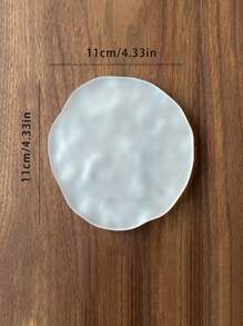 1pc 65ml White Frosted Glass Tea Cup With Coaster, Chinese Style Home Drinking Cup - White - View 6