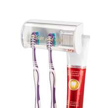 Wall Mounted Toothbrush Holder, Toothbrush Storage Organizer With Lid, Self Adhesive Toothbrush Hanger For Bathroom - Multicolor - View 1