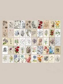 Libro De Memoria Vintage, Mini Libro De Recortes De Papel Desgarrable, Material Para Manualidades, 50 Patrones Diferentes, 2 Hojas/patrón, 100 Hojas En Total. - Multicolor - Ver 2