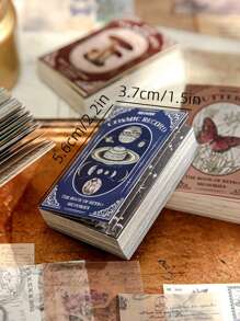 Libro De Memoria Vintage, Mini Libro De Recortes De Papel Desgarrable, Material Para Manualidades, 50 Patrones Diferentes, 2 Hojas/patrón, 100 Hojas En Total. - Multicolor - Ver 5