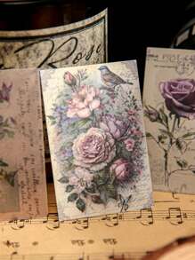 Libro De Memoria Vintage, Mini Libro De Recortes De Papel Desgarrable, Material Para Manualidades, 50 Patrones Diferentes, 2 Hojas/patrón, 100 Hojas En Total. - Multicolor - Ver 9