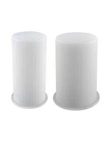 自制圆柱形条纹和花朵图案硅胶模具，用于制作蜡烛、香薰香皂、石膏、环氧树脂、家居装饰