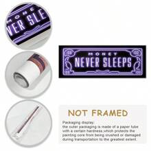 1片優質畫布海報,現代藝術、紫色、金錢、詞語、抽象畫,是臥室、客廳、廚房、宿舍走廊的理想禮物,無框畫布、壁畫、牆面裝飾,秋季裝飾、房間裝飾 - 彩色 - 查看 3