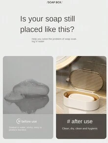 豪華帶蓋雙層肥皂盤,水槽托盤,浴室檯面收納组织者 - 灰色 - 查看 6