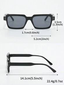 3對/副女款多色組合時尚方形眼鏡, 適用於日常休閒和學校 - 彩色 - 查看 5