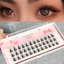 36串自然觀感的l型薄透黑邊假睫毛,穿戴輕便、容易,適用於日常及舞台化妝,黑色 - L - 查看 8