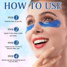 3對海洋膠原蛋白眼膜,玻尿酸眼膜貼,減少黑眼圈、浮腫、眼袋、皺紋,使雙眼看起來不那麼疲勞,使皮膚愈加年輕活力,眼部護理 - 白色 - 查看 9