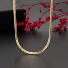 1入歐美風格鈦鋼蛇骨鏈ins堆疊極簡金色剃刀刀片項鍊,適合男女日常佩戴 - 金色 - 查看 5