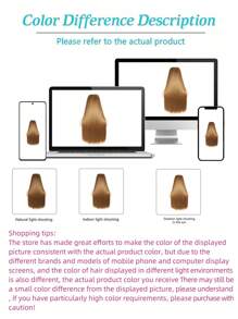 Hair extension in a piece style 5 clips in a long straight wig, synthetic wig piece - Brown - View 4