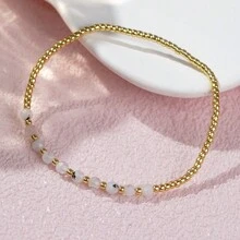 1 件天然寶石串珠手鍊 2024 年新款治癒保護鏈手工彈性珠寶激勵禮物送給她 - 彩色 - 查看 11