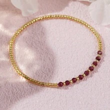 1 件天然寶石串珠手鍊 2024 年新款治癒保護鏈手工彈性珠寶激勵禮物送給她 - 彩色 - 查看 7