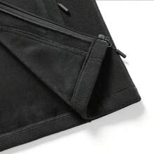 男士休閒保暖抓絨背心外套,適用於戶外活動運動服裝 - 黑色 - 查看 5