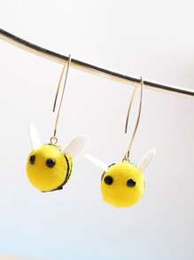 1pair Cute Bee Shaped Earrings For Women - Multicolor - View 5