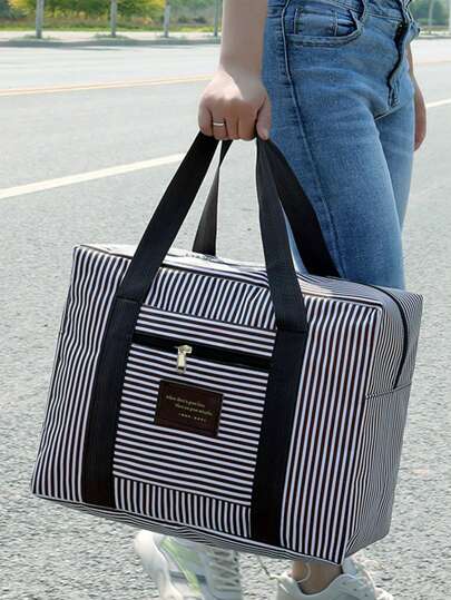 Unisex Minimalist Large Capacity Foldable Travel Bag, Essential For Holidays And School Leaving, Suitable For Moving House, Traveling, Vacation, College, High School For Suitcase Overnight Bag Gym Bag Duffle Bag Weekend Bag Duffel Bag For Luggage Carry On Bag College Bag Luggage Bags Weekender Bag Hospital Bag Winter Bag For School School Accessories School Stuff