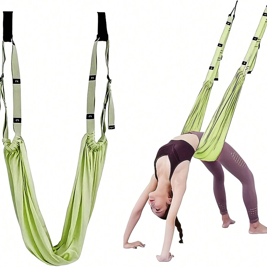 Aerial Yoga Hammock, Anti-Gravity Yoga Inversion Swing Pilates, Anti-Gravity Yoga Sling Suitable For Beginners And Advanced Practitioners. - Green - View 1
