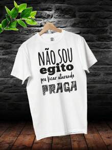 Camiseta Masculina T-shirt e unissex street Não sou egito para ficar aturando praga 217 - Branco - Visão 1