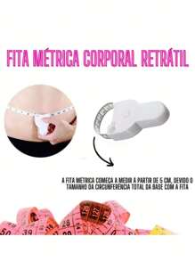 Fita Métrica Telescópica Automática Medidor De Busto E Cintura Fitness Para Medições De Cintura, Corpo, Cabeça E Membros