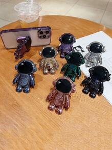 1pc Full-Electroplated Astronaut Shaped 3d Cartoon Desktop Phone Holder For All Phones - Multicolor - View 4