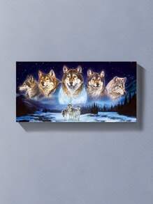 1 件超大 40*70 厘米/15.75 英寸 X27.57 英寸无框 DIY 5D 钻石画雪中狼群，全钻钻石艺术刺绣十字绣，非常适合墙面装饰和惊喜礼物 - 彩色 - 查看 3