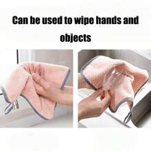 1pc 5pcs/Pack Colorful Pineapple Design Kitchen Cleaning Cloth, Coral Fleece Cleaning Towel, Hanging Hand Towel, Suitable For Cleaning Various Items, Wiping Hands, Etc. - Multicolor - View 3