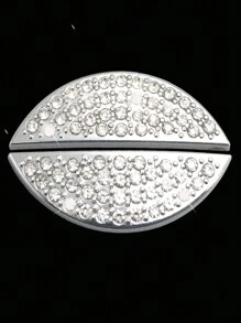 1Set Steering Wheel Emblem, Women Automotive Decals,Rhinestone Car Logo Bling Car Stickers DIY Glitter Decals For Automotive Interior Sticker Badge Decals Compatible With Sonata, Elantra, IX35, IX25 - White - View 1