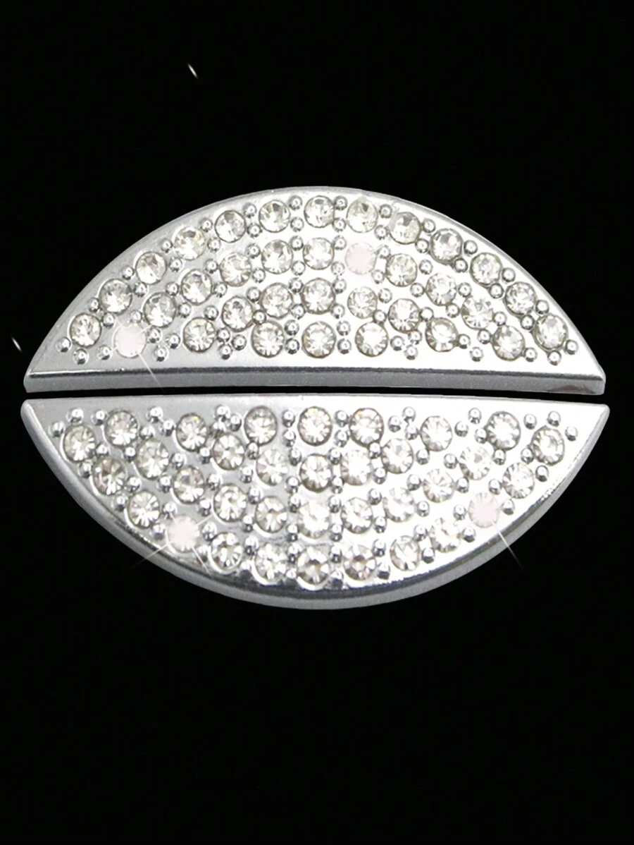 1Set Steering Wheel Emblem, Women Automotive Decals,Rhinestone Car Logo Bling Car Stickers DIY Glitter Decals For Automotive Interior Sticker Badge Decals Compatible With Sonata, Elantra, IX35, IX25 - White - View 1