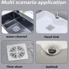地漏过滤网贴浴室水槽过滤网下水道堵塞现场网片下水道毛发过滤器 - 灰色 - 查看 6