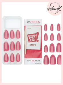 Unha Postiça Autocolante imPress Amendoada - Kiss New York - Rosa empoeirado - Visão 3