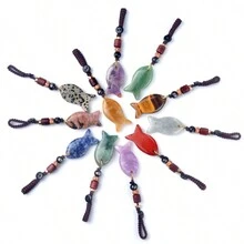 2入組/套晶瑪瑙繩編小魚鑰匙扣,迷人的包飾珠寶配件 - 均碼 - 查看 1