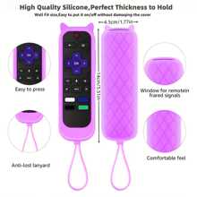 Silcone Remote Control Cover For Roku TV Remote/Roku Simple Remote/Roku Voice Remote (Purple)
