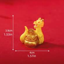 4pcs Năm mới Rồng Đồ trang trí , Creative Cung hoàng đạo Vàng Rồng Búp bê DIY Đồ trang trí , Ô tô/xe hơi Bàn làm việc Rồng Đồ trang trí , Vàng Rồng Đồ trang trí , Rồng Năm mới Trang trí , Lễ hội mùa Xuân Trang trí , Âm lịch Mới Đồ trang trí - Vàng - Xem 2